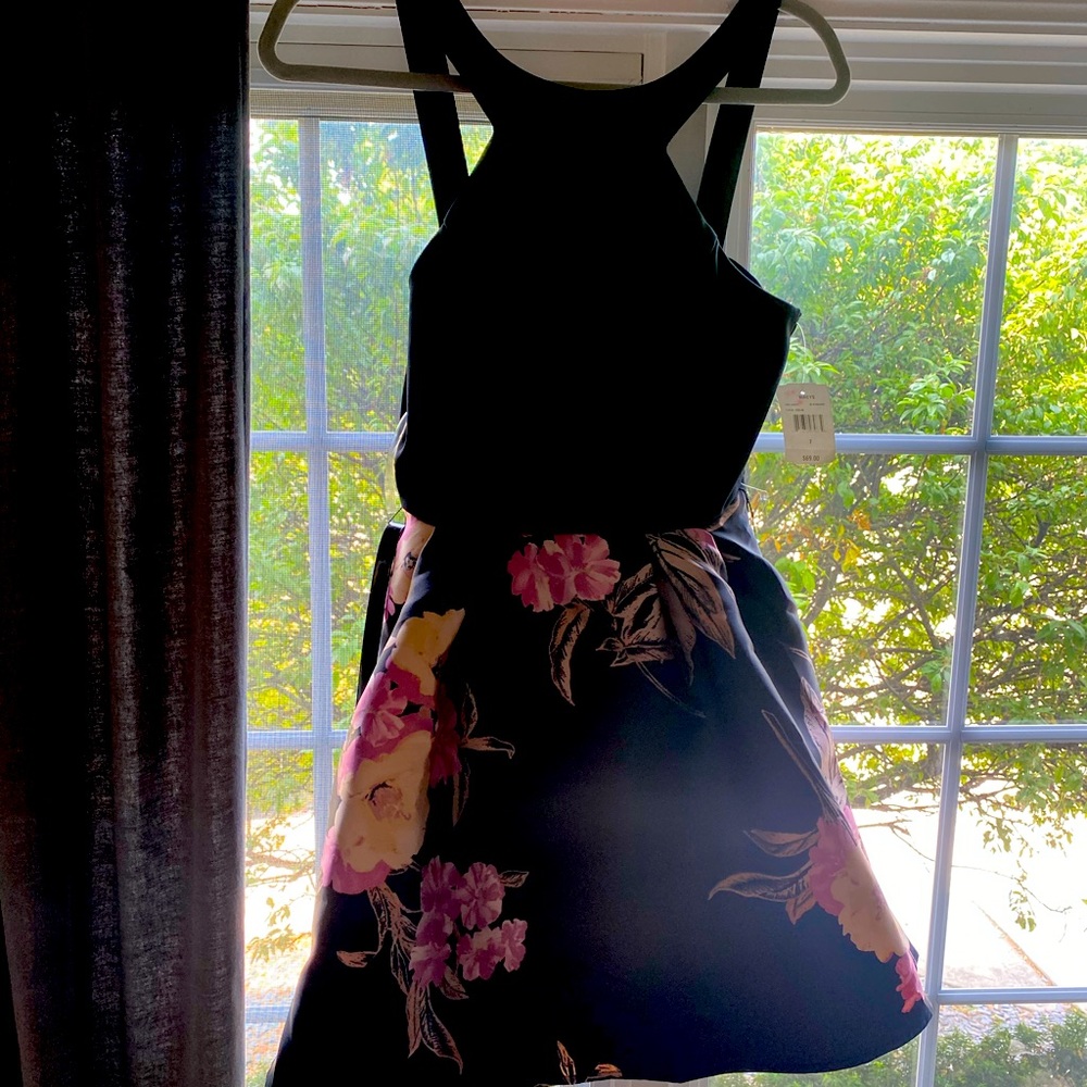 Black and floral print dress